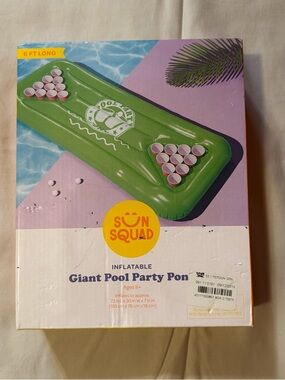 Inflatable Giant Pool Party Pong - Green 6 ft long